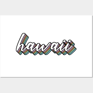 Rainbow Cursive Hawaii Design Posters and Art